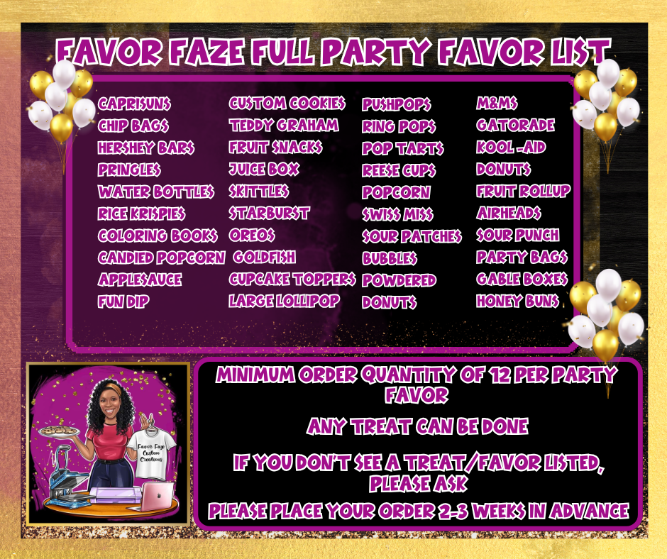 Custom Party Favors- FILLED
